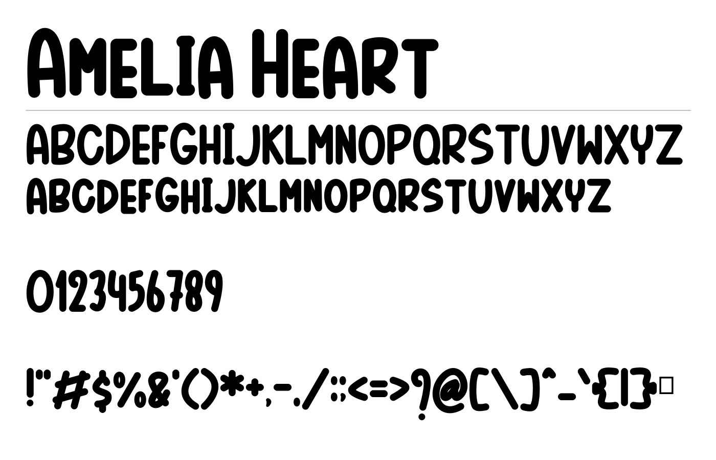Amelia Heart Font preview