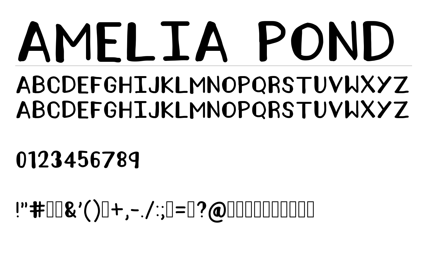 AMELIA POND Font preview