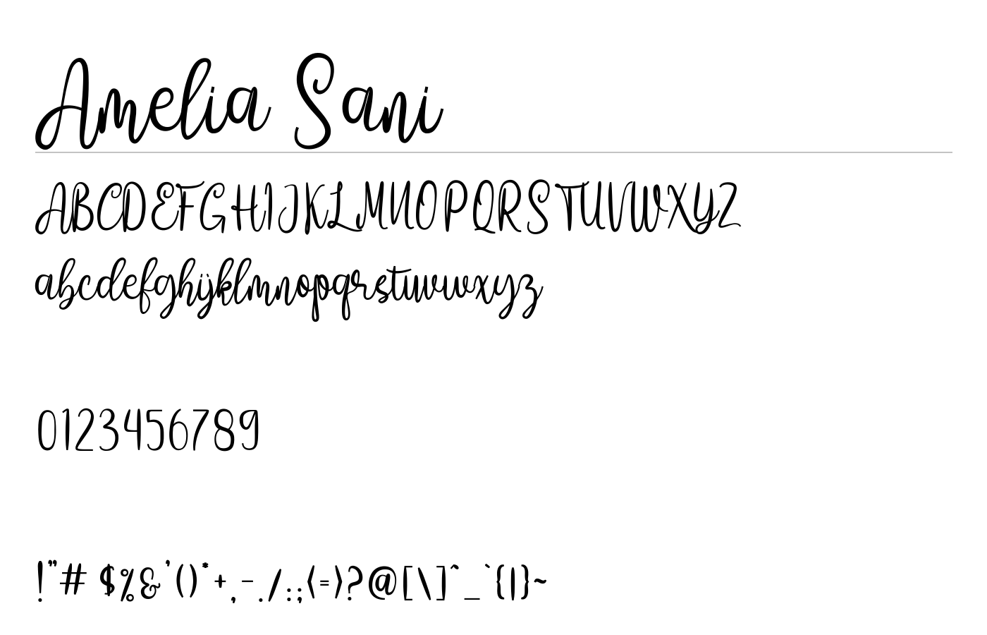 Amelia Sani Font preview