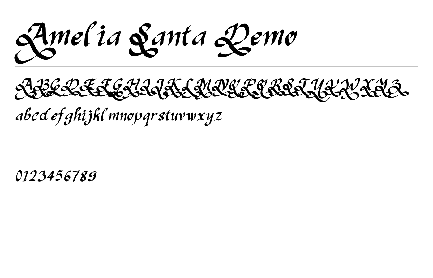 Amelia Santa Demo Font preview