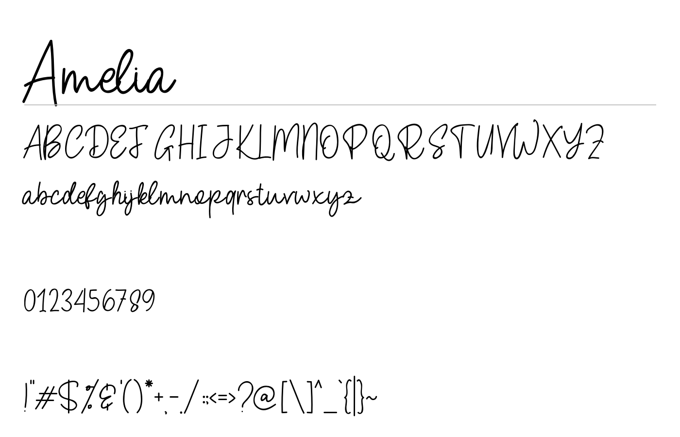 Amelia Font preview