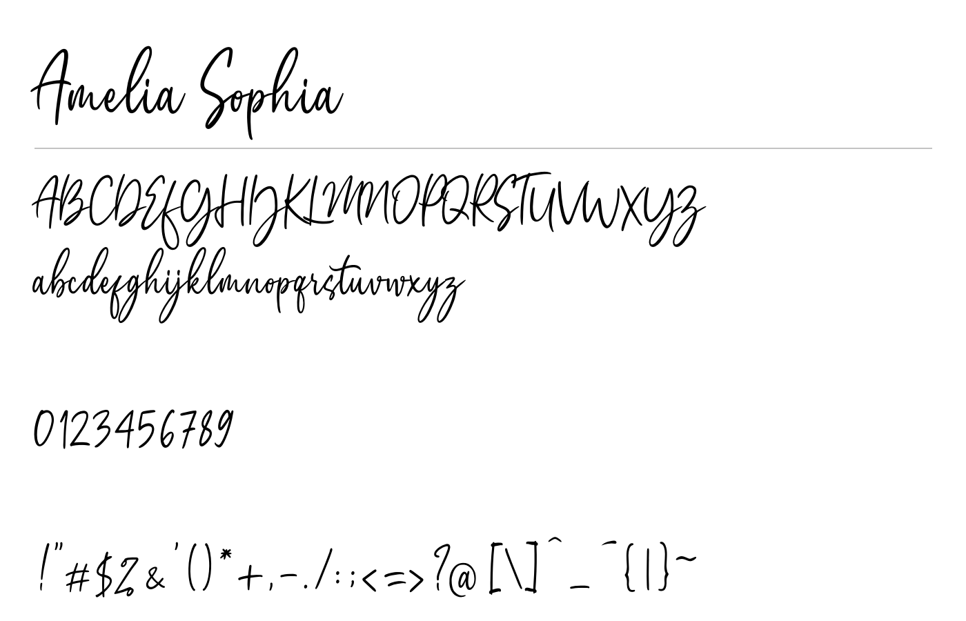Amelia Sophia Font preview