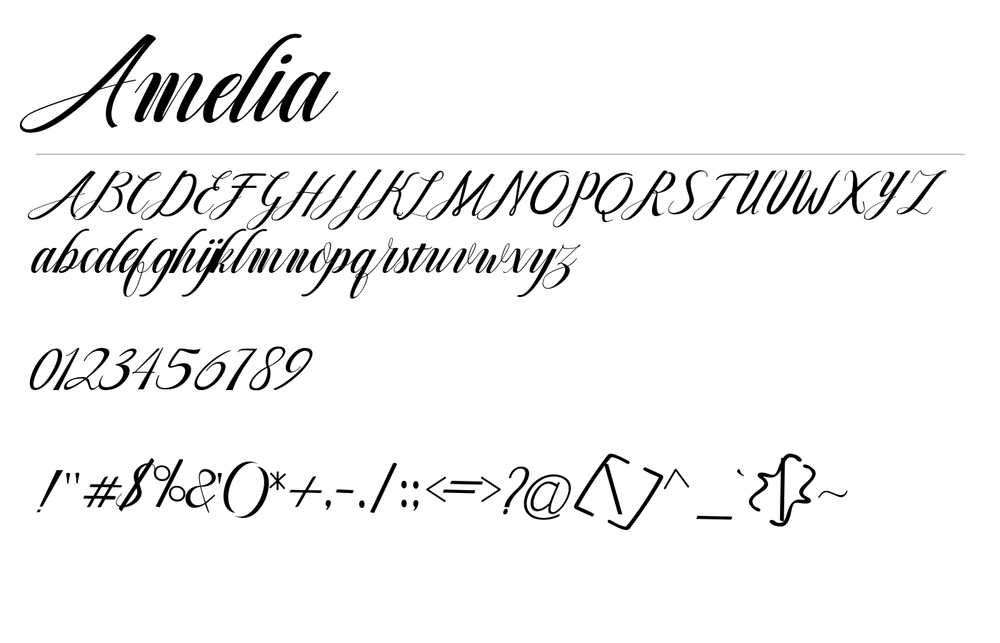 Amelia Font preview