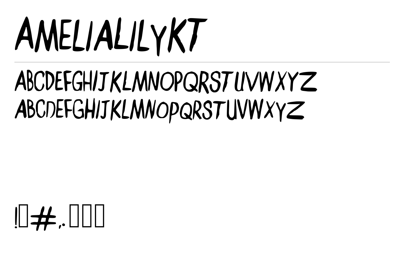 AmeliaLilyKT Font preview