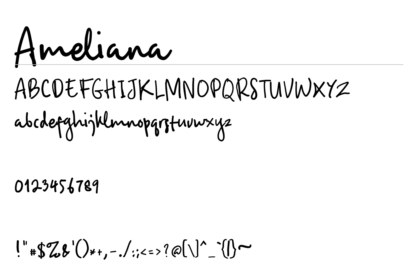 Ameliana Font preview