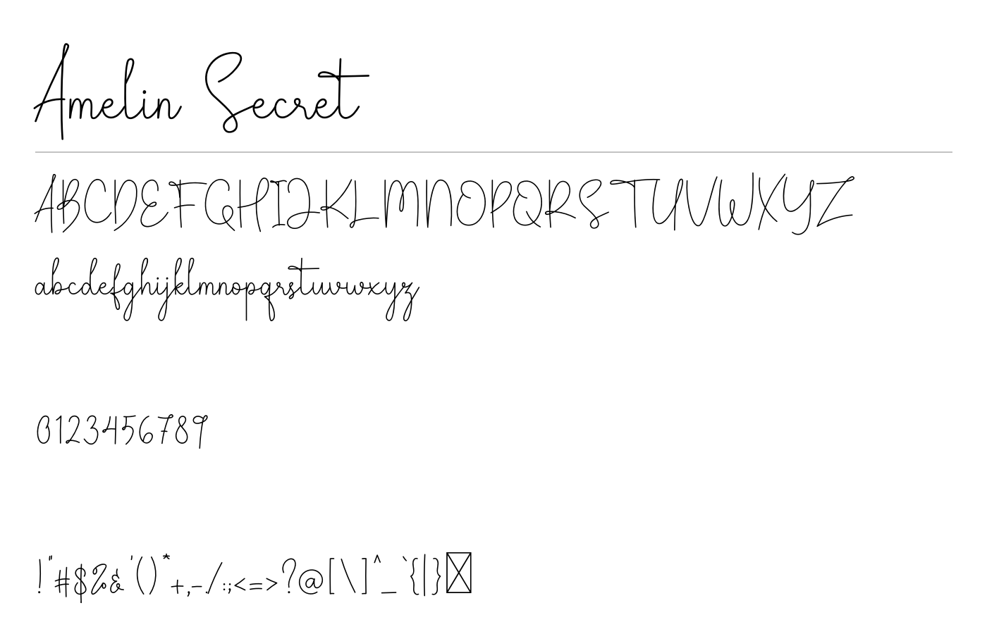 Amelin Secret Font preview
