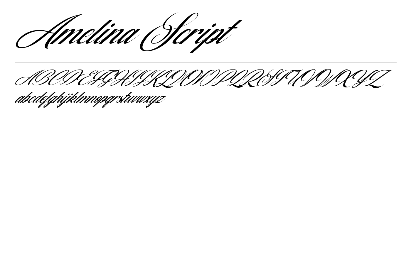 Amelina Script Font preview