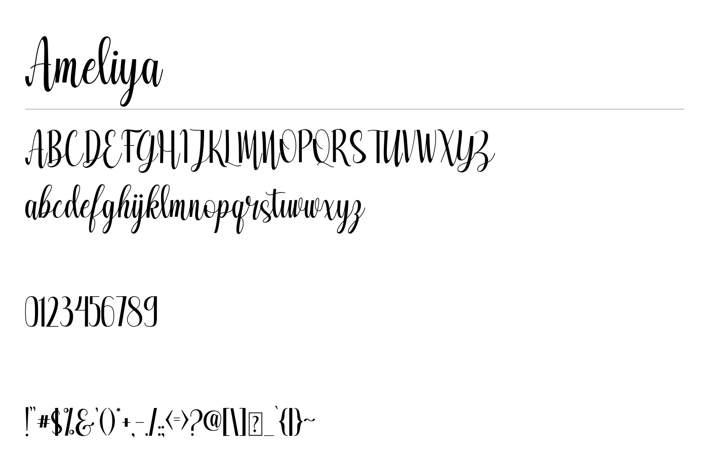 Ameliya Font preview