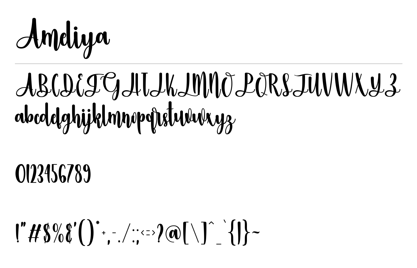Ameliya Font preview