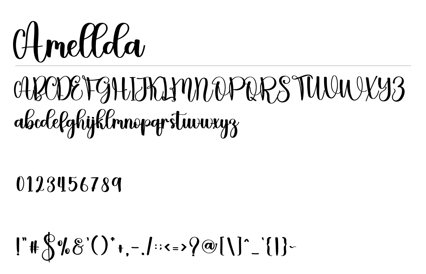 Amellda Font preview