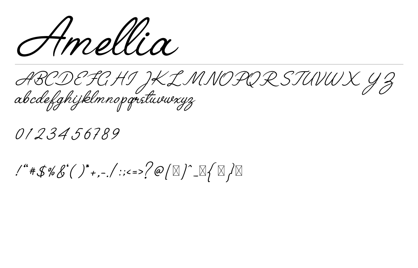 Amellia Font preview
