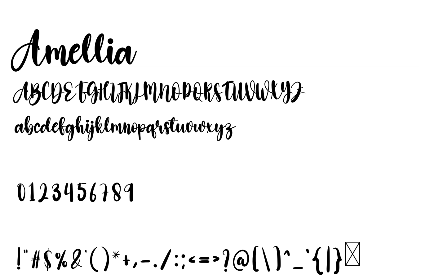 Amellia Font preview