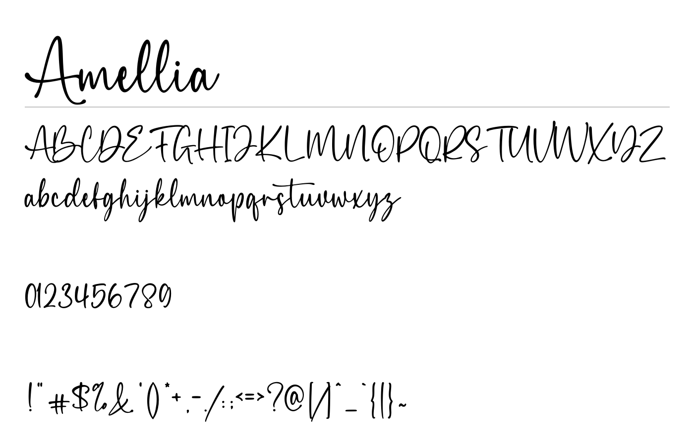 Amellia Font preview