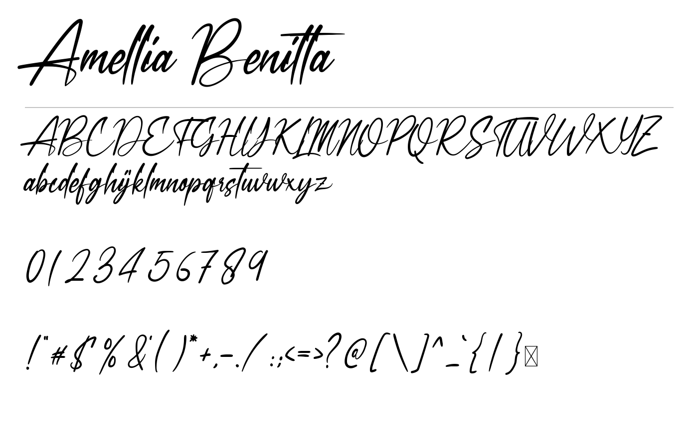 Amellia Benitta Font preview