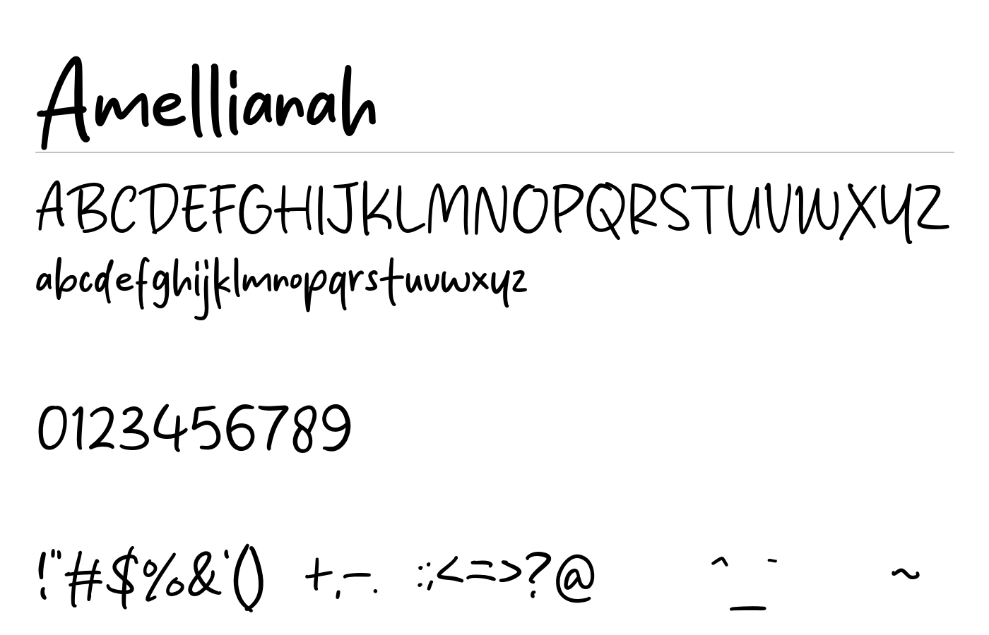 Amellianah Font preview