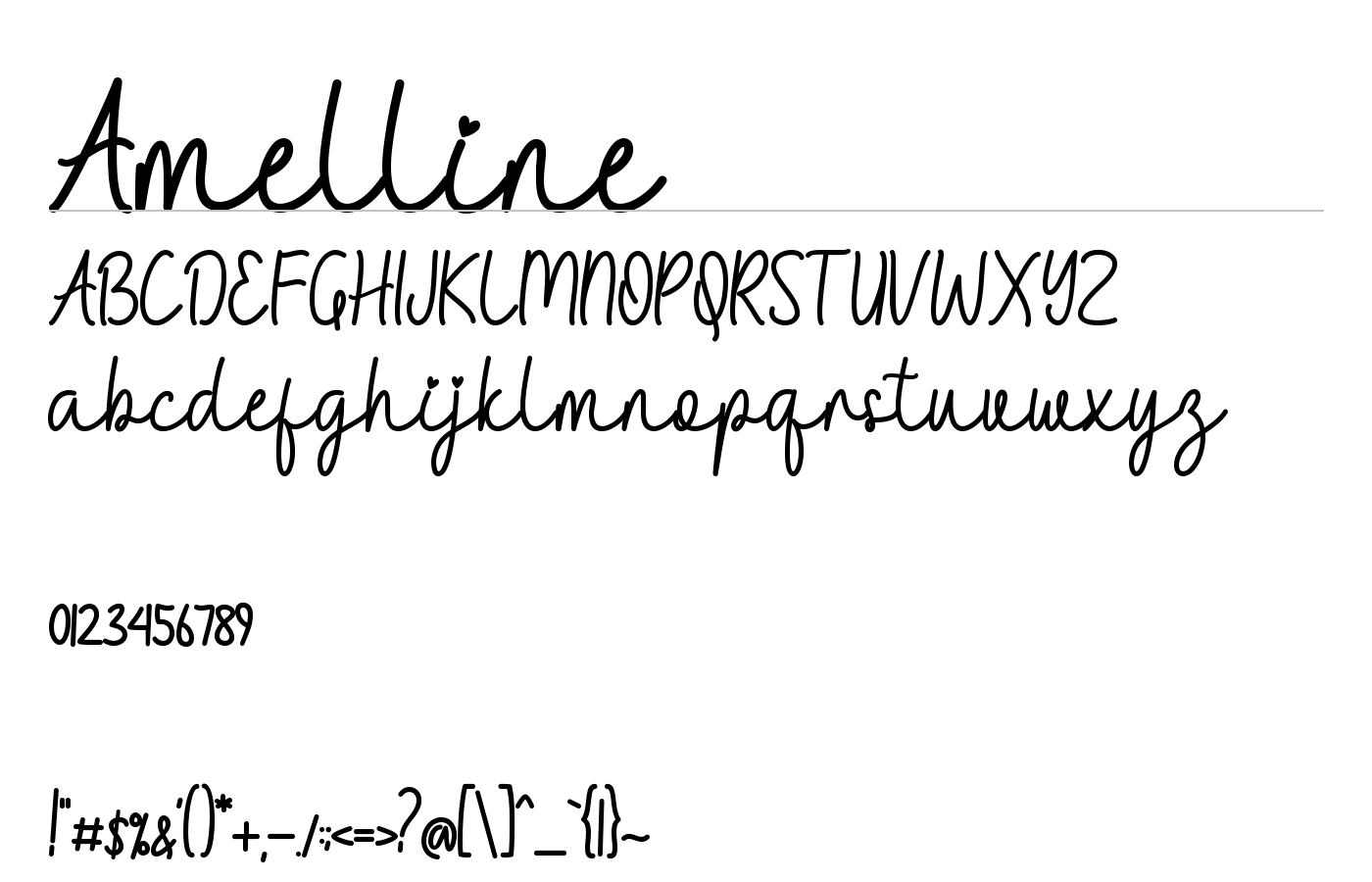 Amelline Font preview