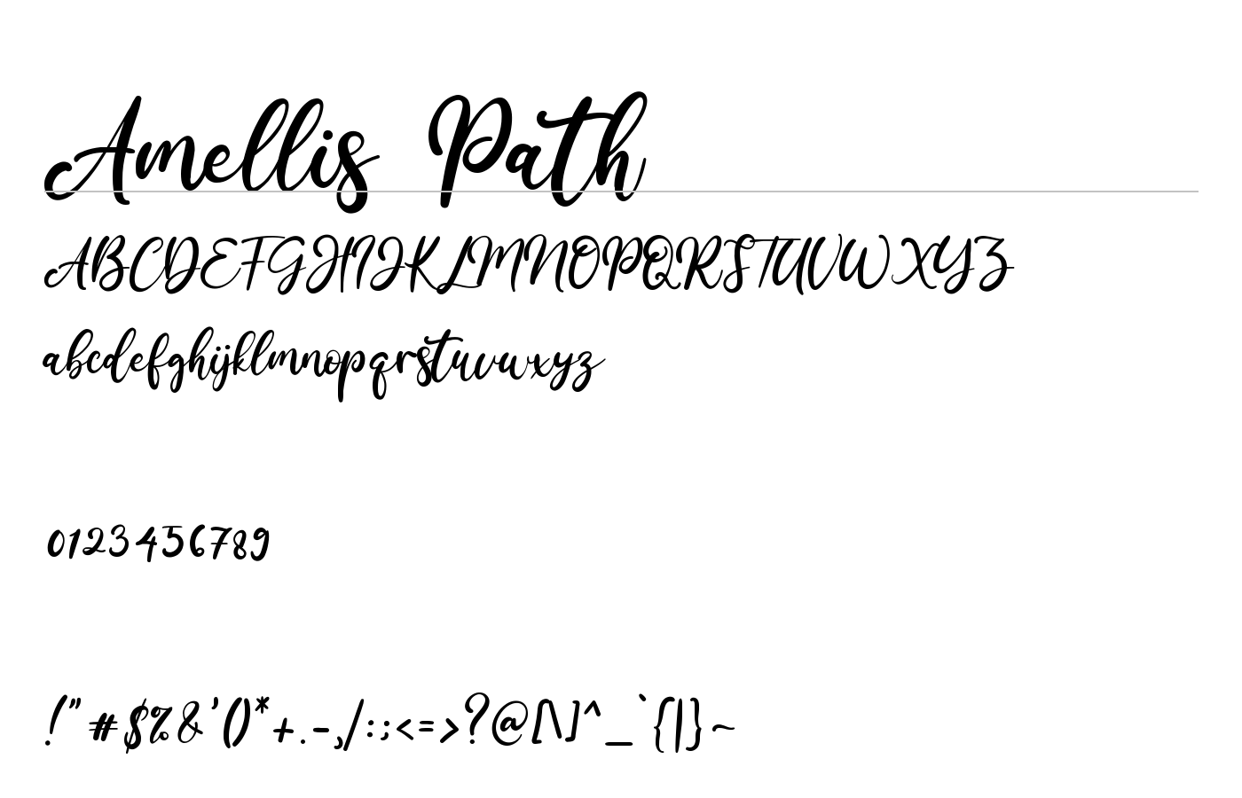 Amellis Path Font preview