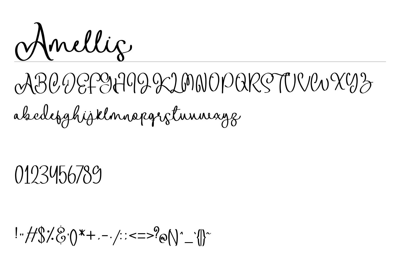 Amellis Font preview