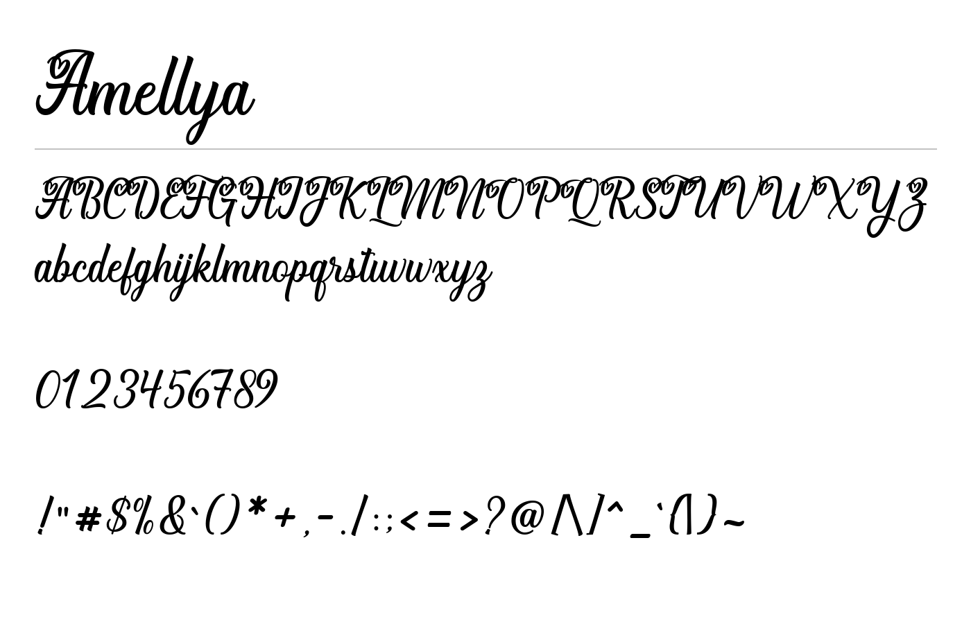 Amellya Font preview