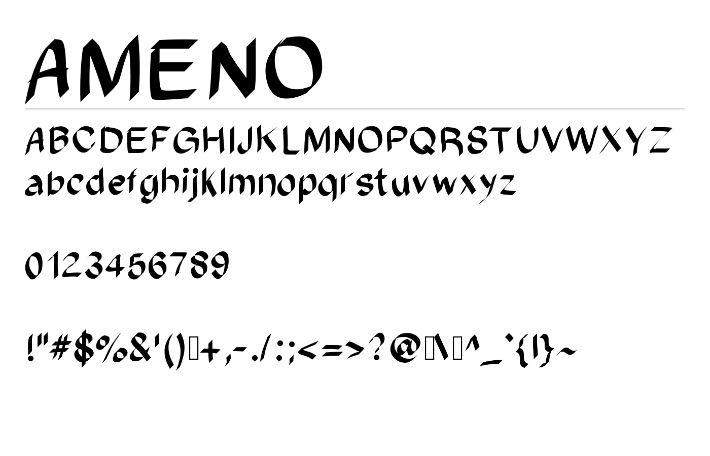 AMENO Font preview