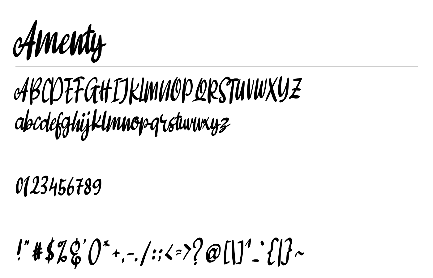 Amenty Font preview