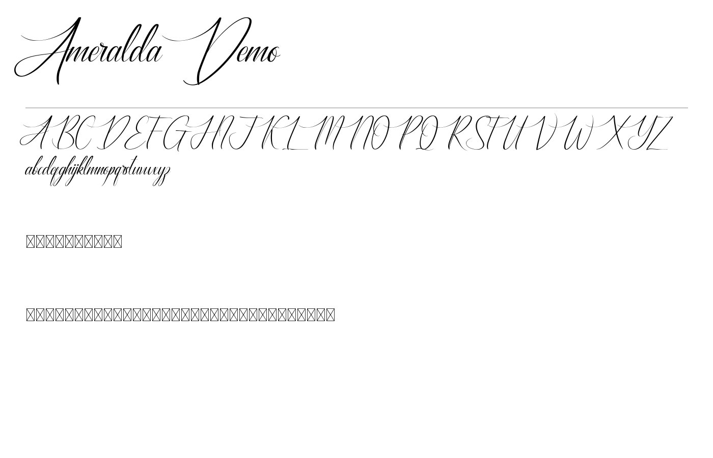 Ameralda Demo Font preview