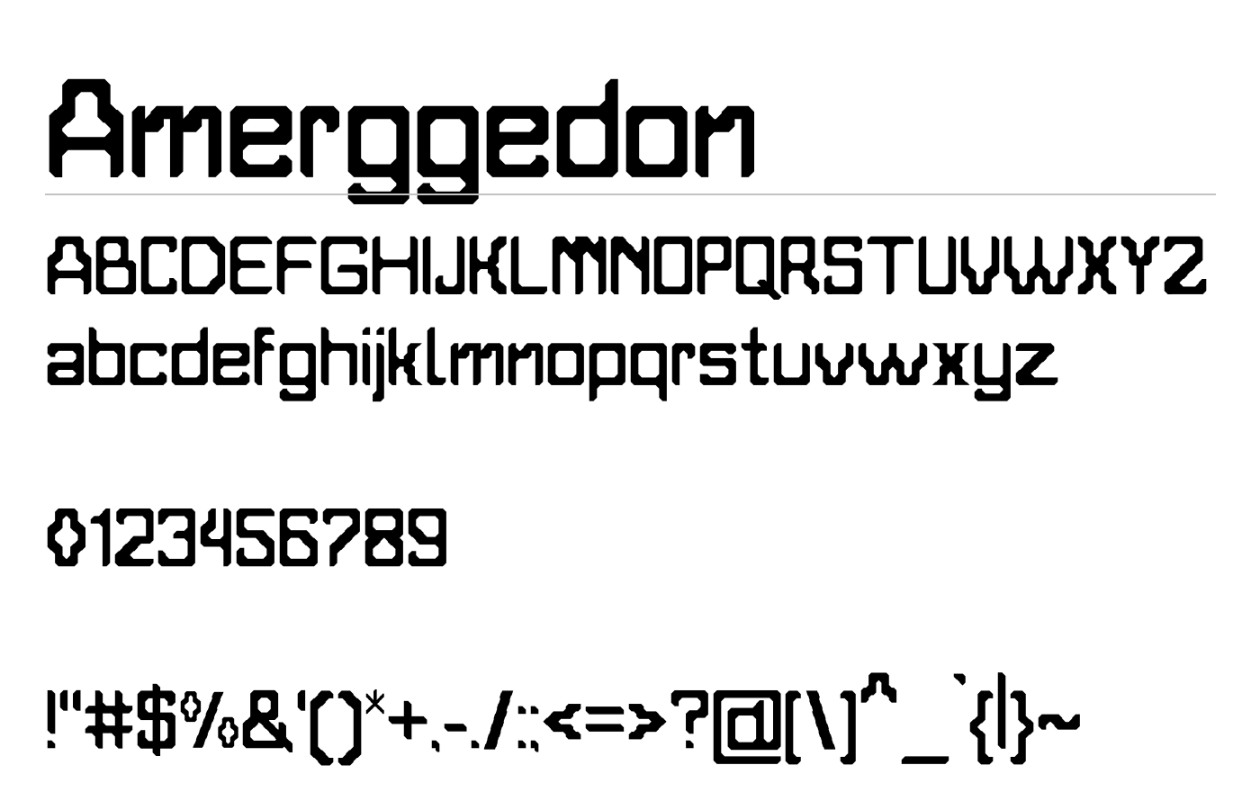 Amerggedon Font preview