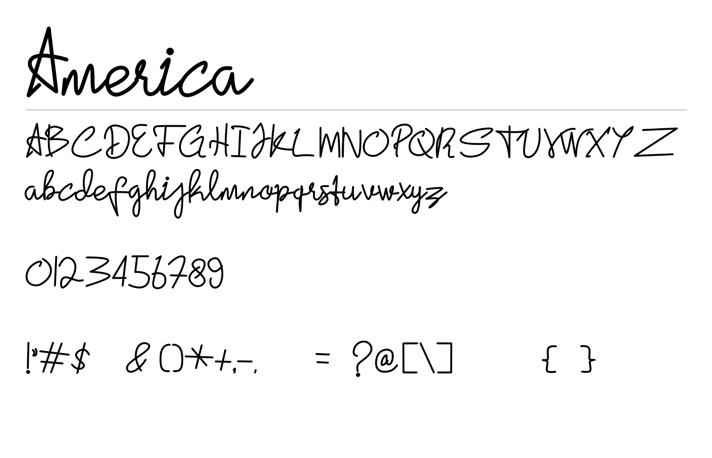 America Font preview