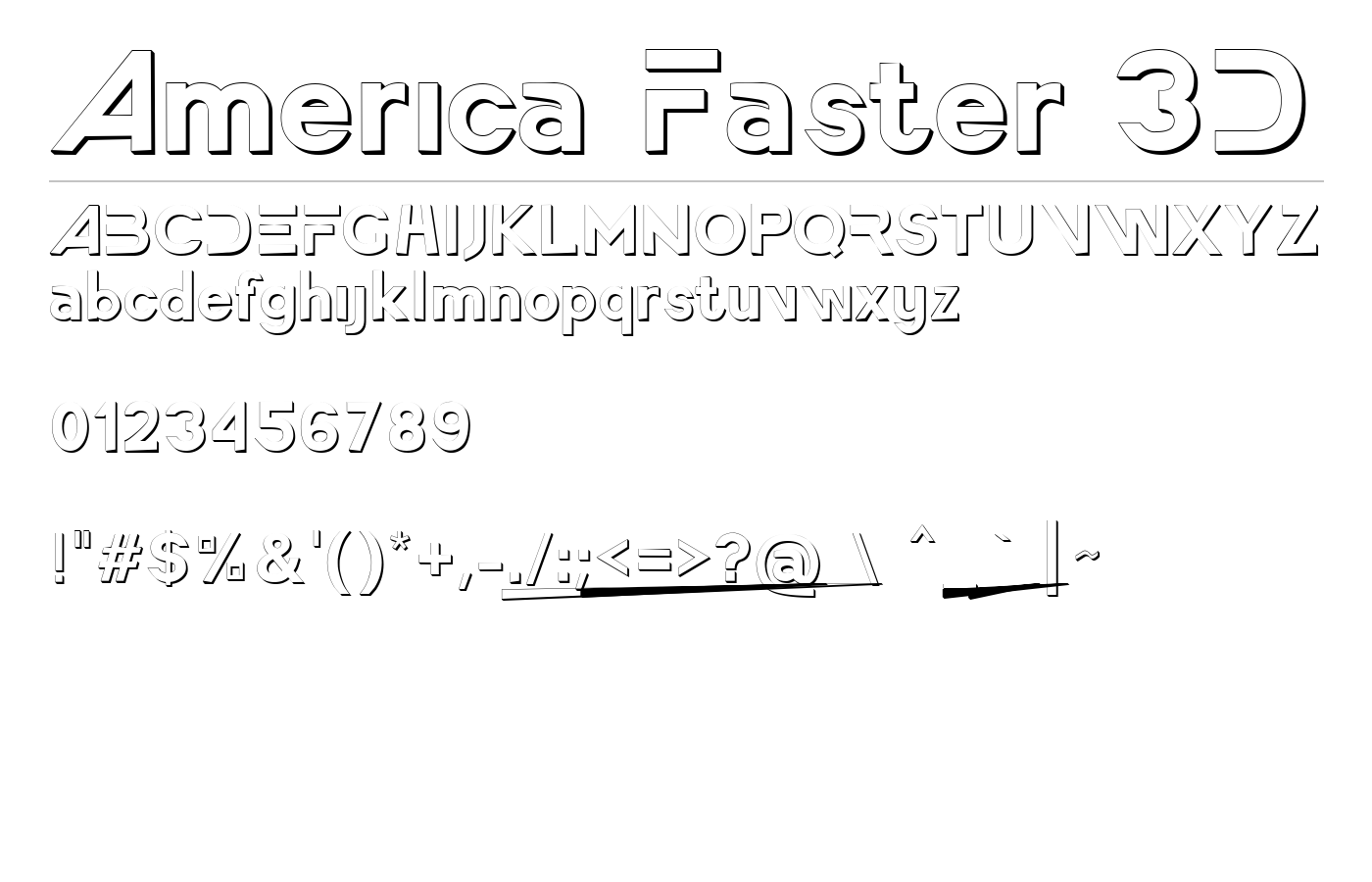 America Faster Font preview