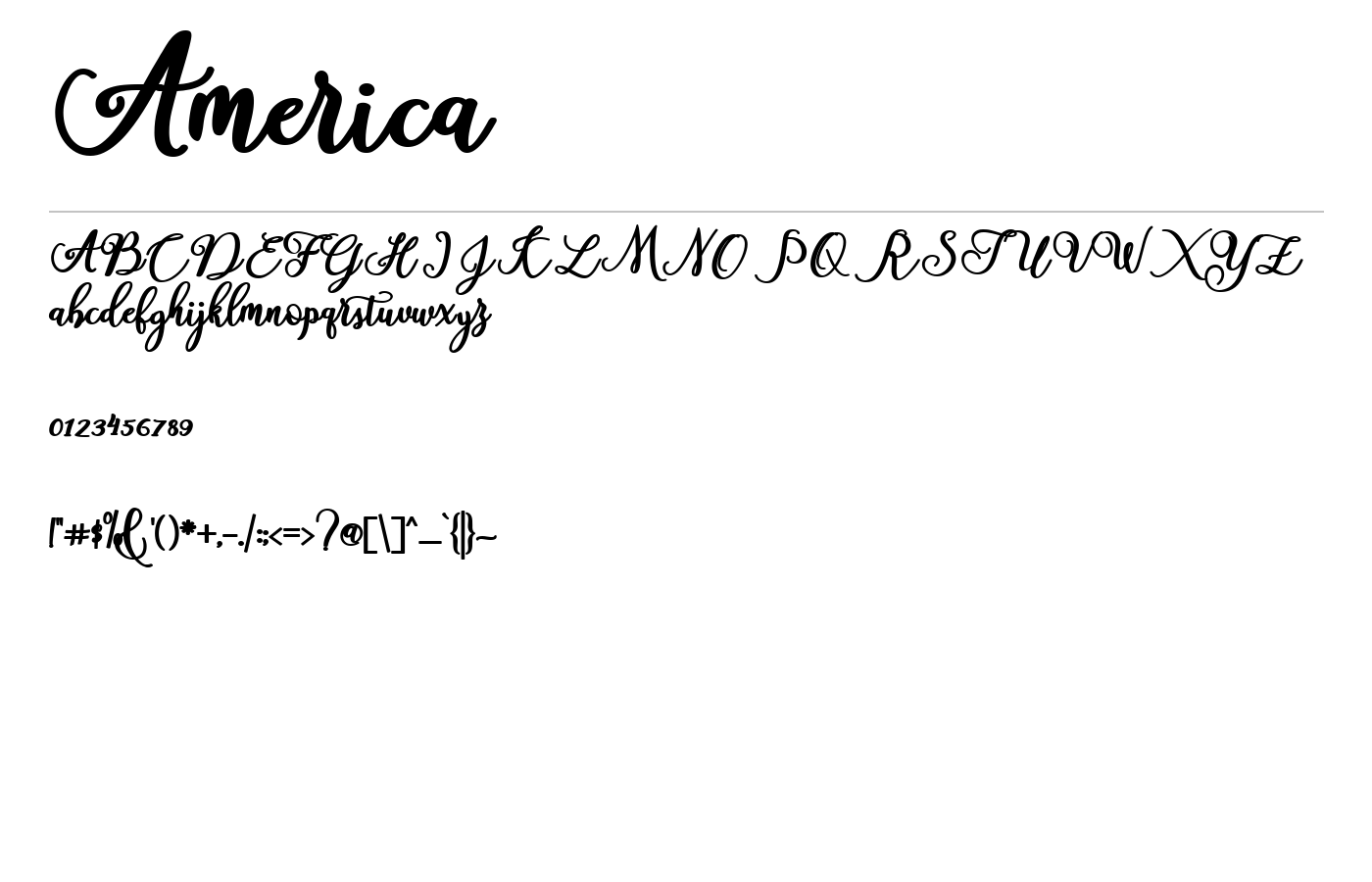 America Font preview