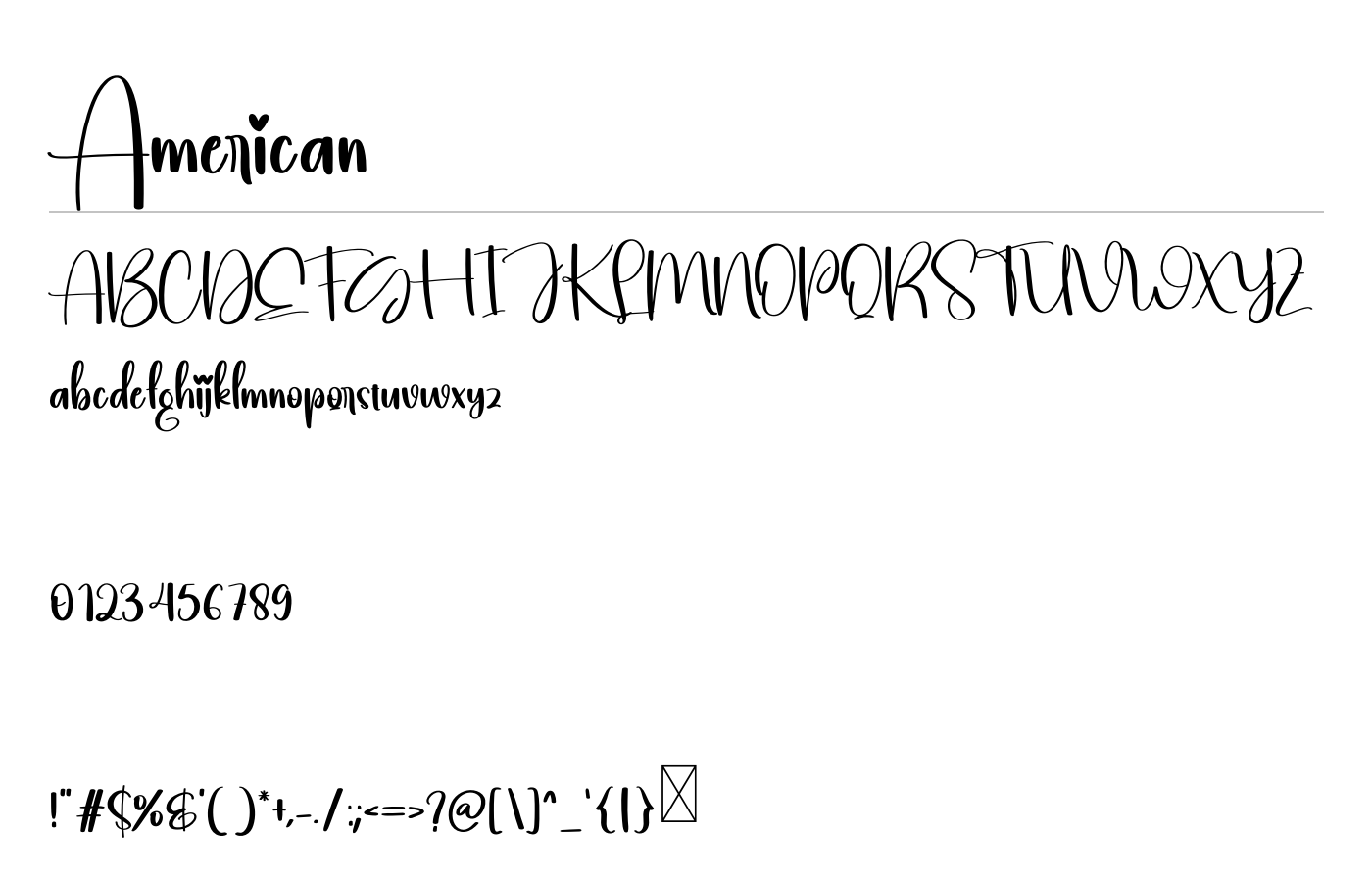 American Font preview