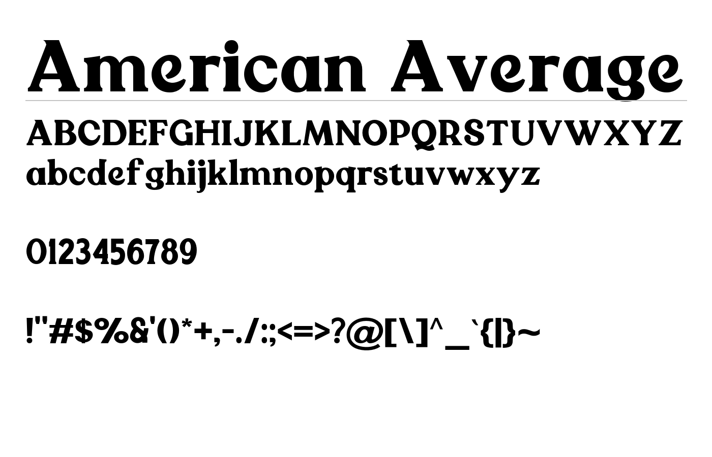 American Average Font preview