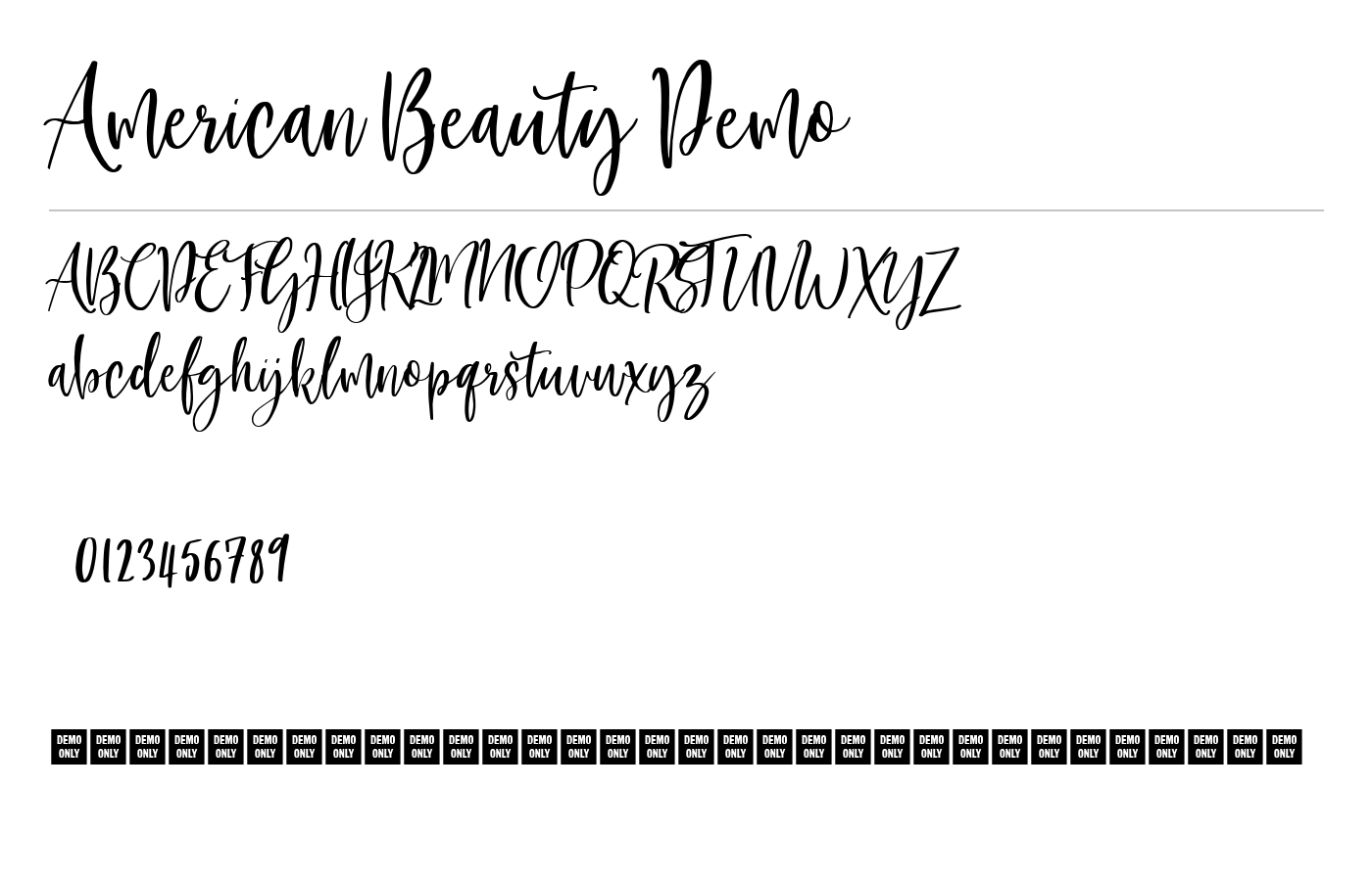 American Beauty Demo Font preview