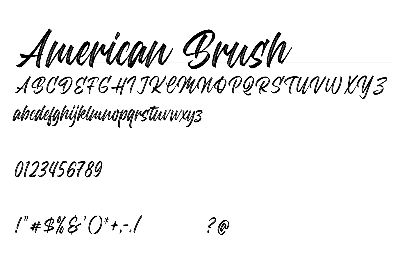 American Brush Font preview