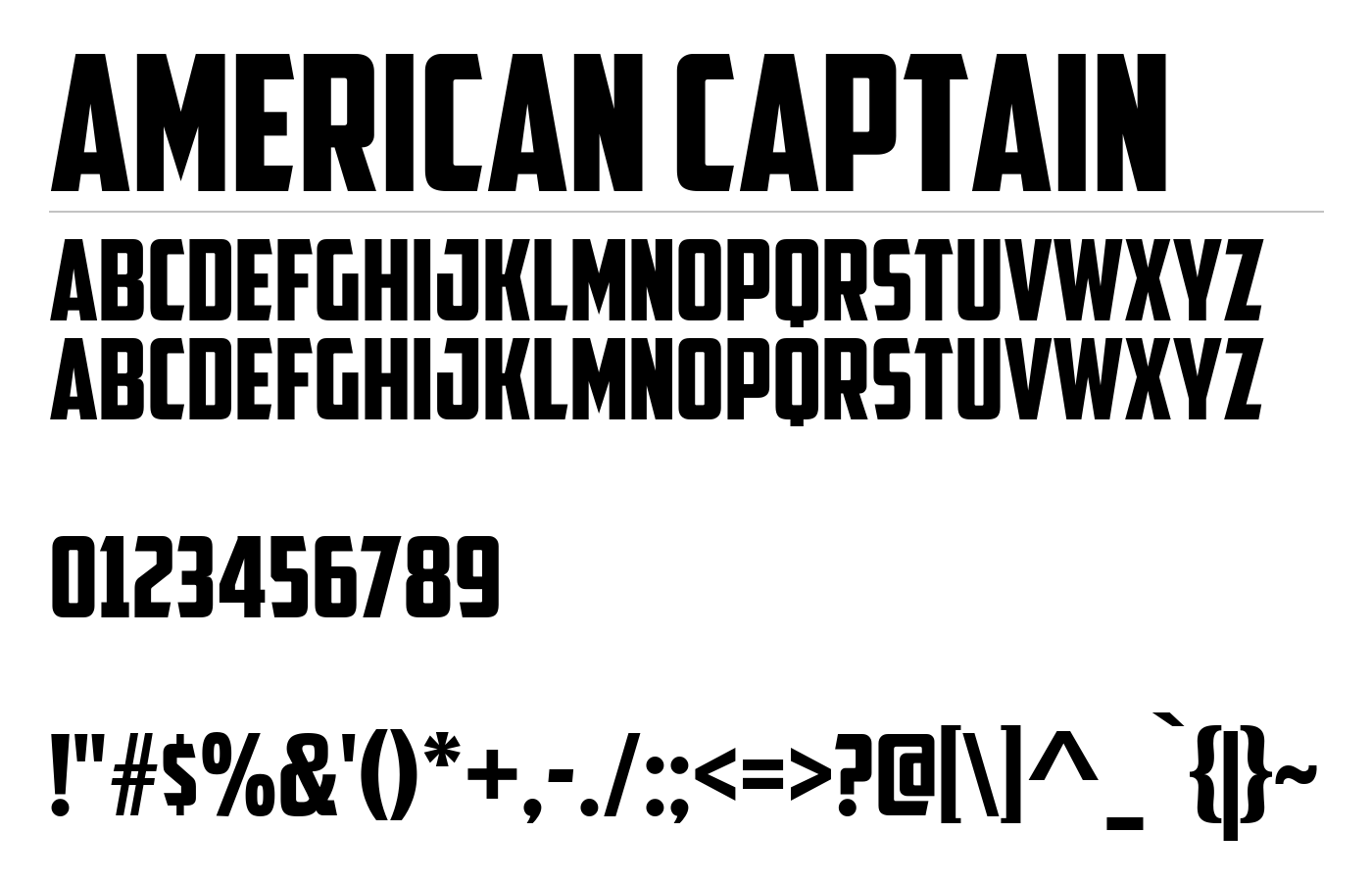 American Captain Font preview
