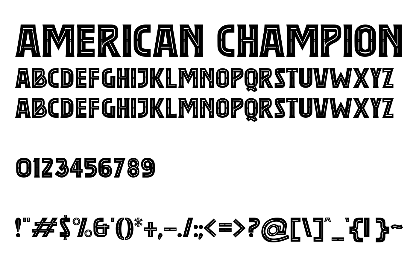 American Champion Font preview