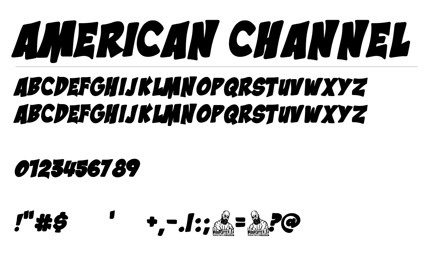 American Channel Font preview