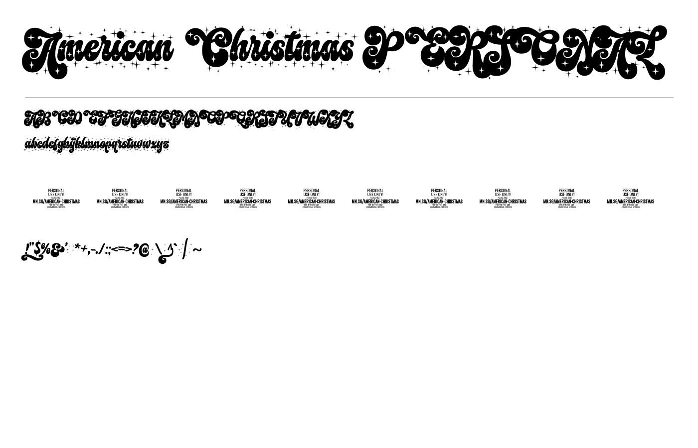 American Christmas PERSONAL Font preview