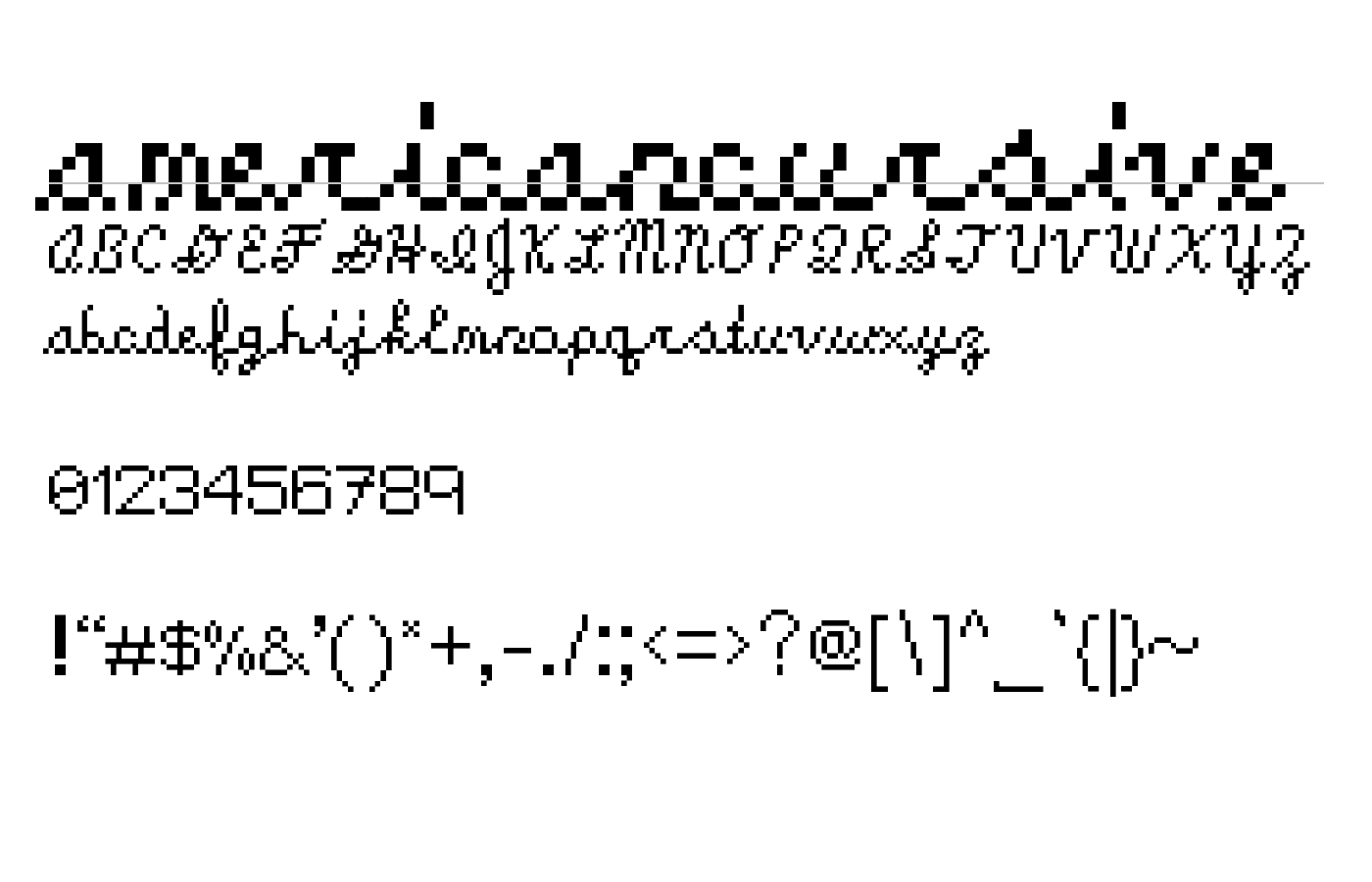 americancursive Font preview