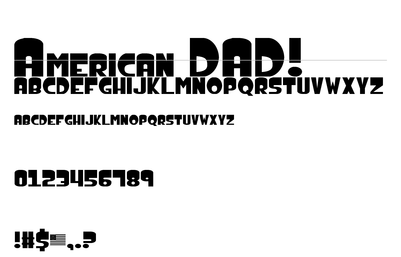 American DAD! Font preview