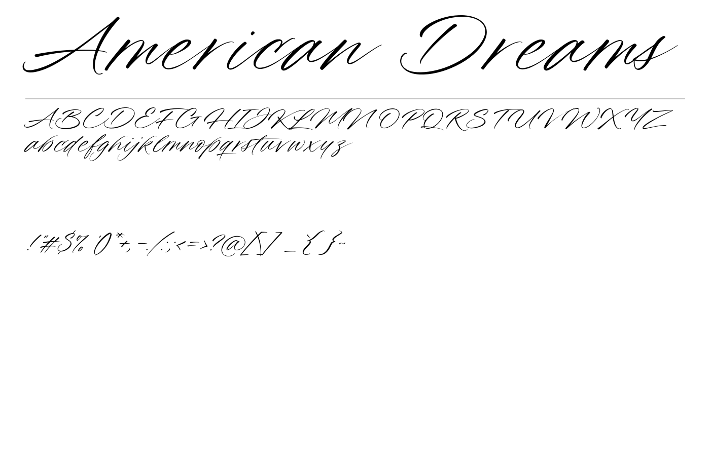 American Dreams Font preview