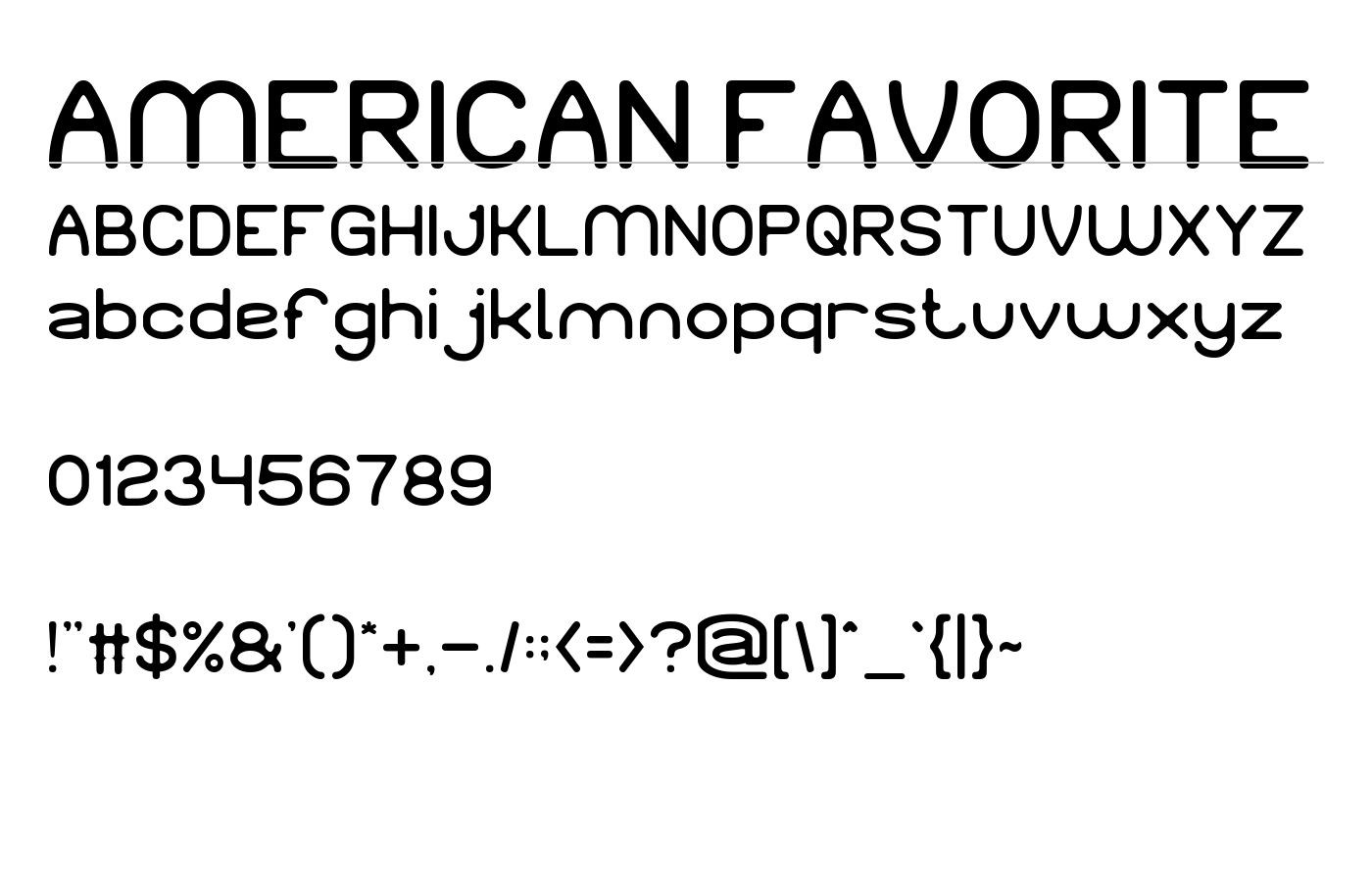 AMERICAN FAVORITE Font preview