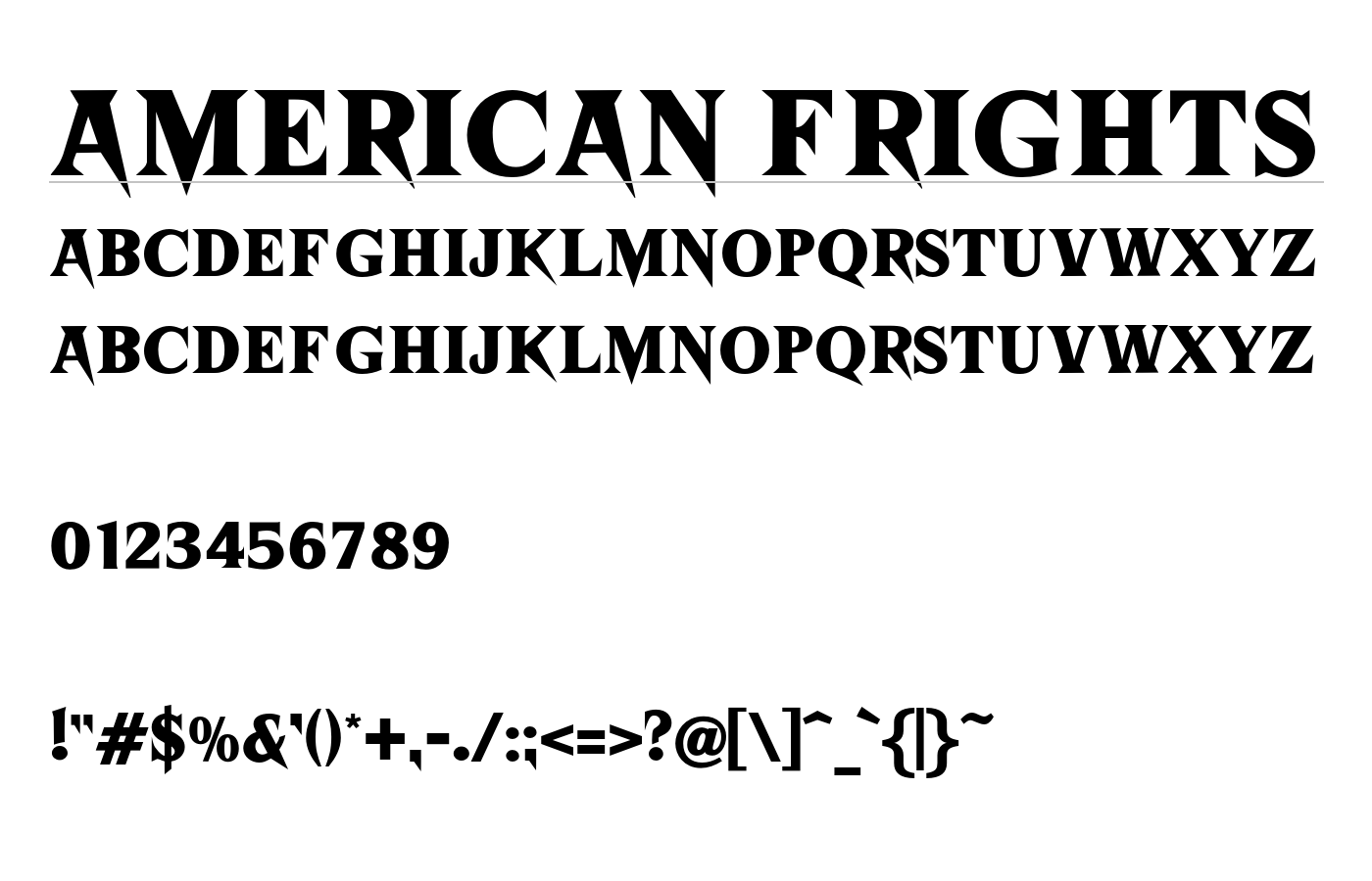 American Frights Font preview