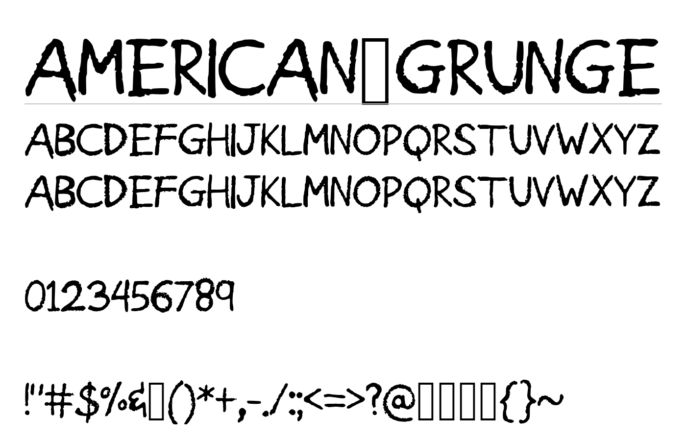 American_Grunge Font preview