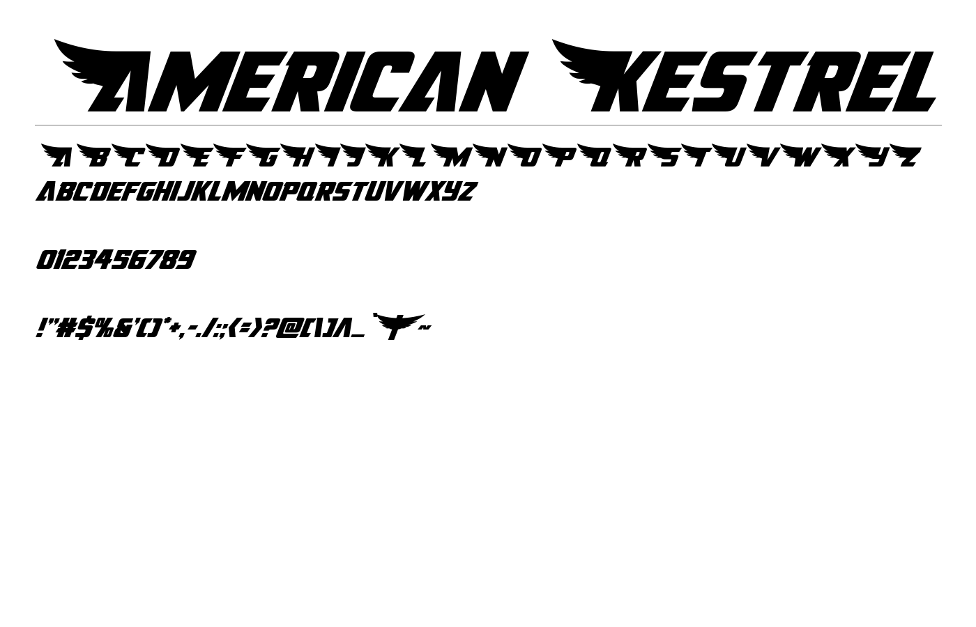 American Kestrel Font preview