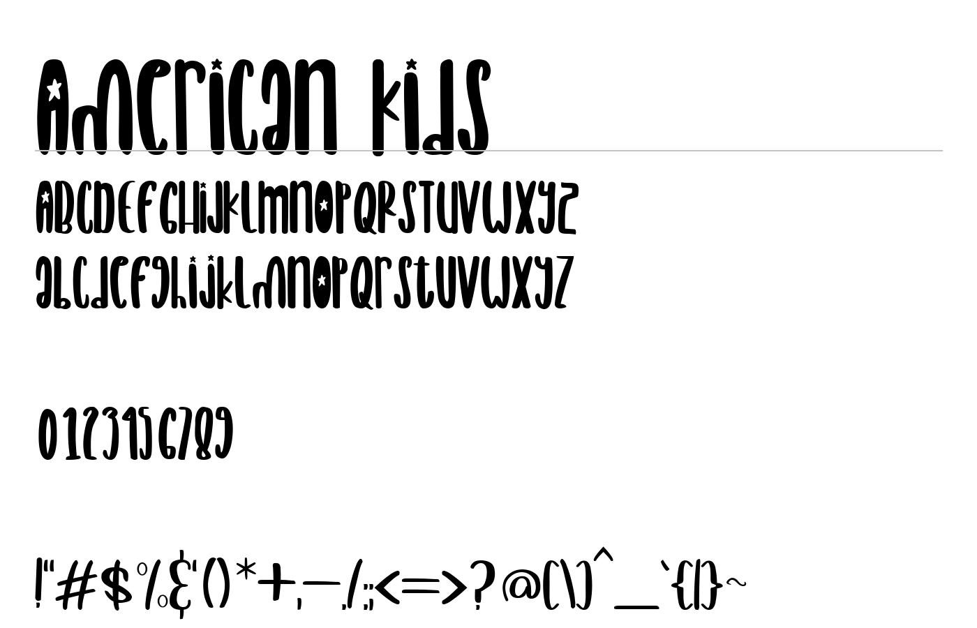 American Kids Font preview