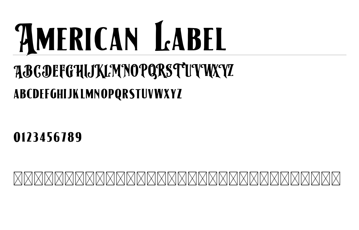 American Label Font preview