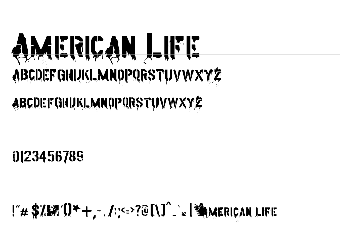 American Life Font preview