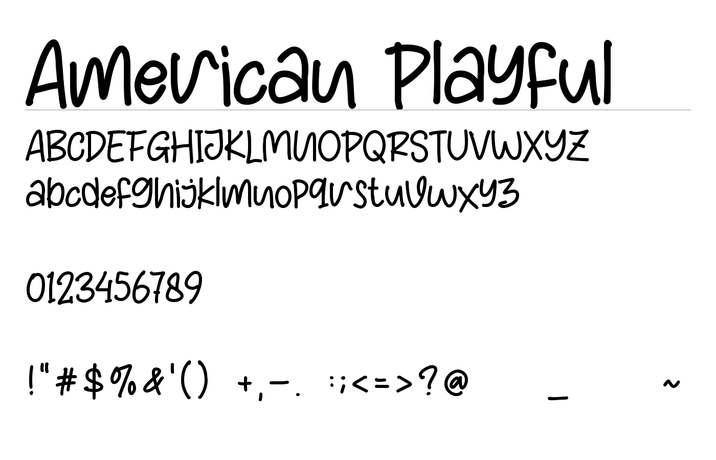 American Playful Font preview
