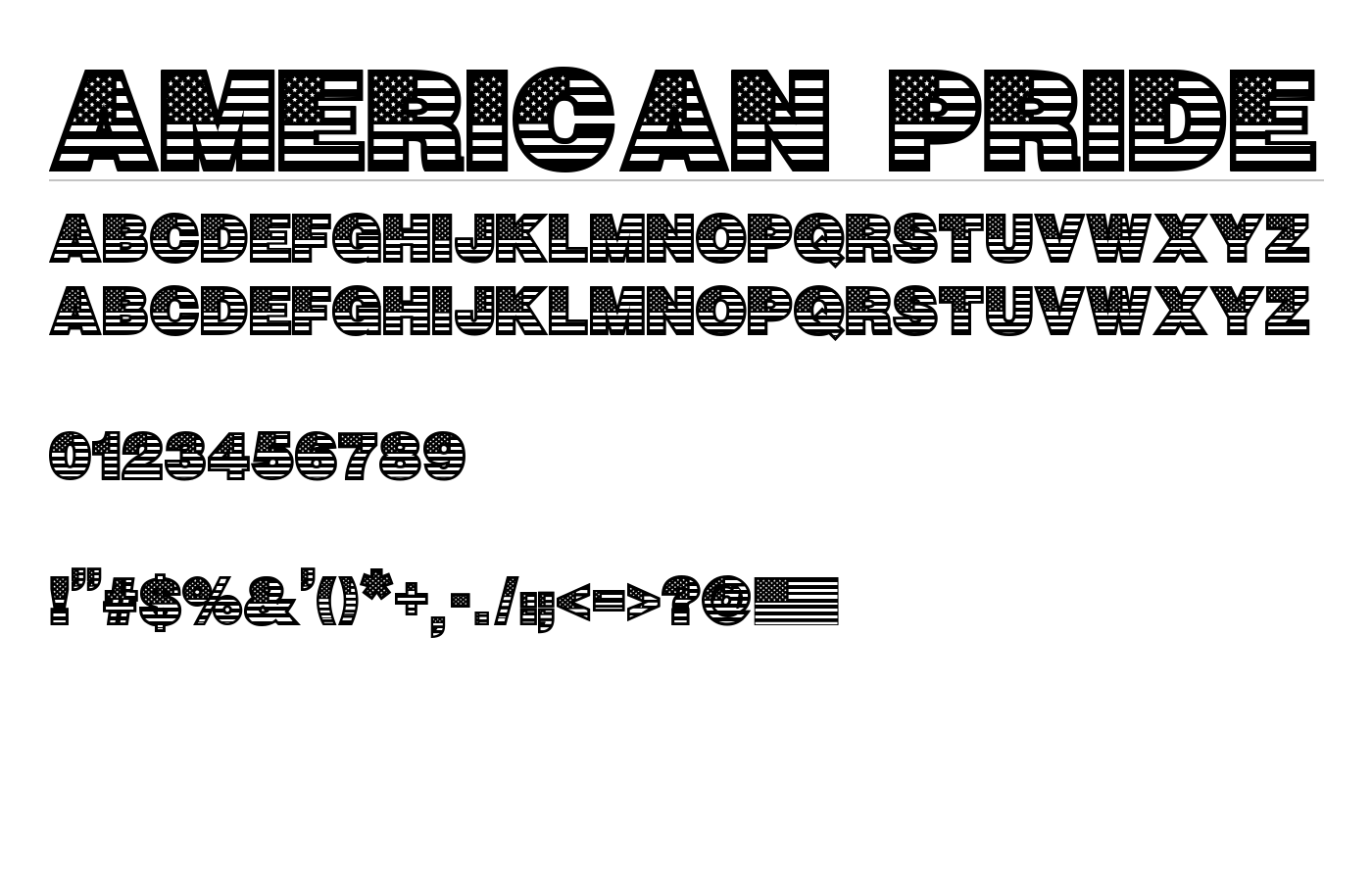 American Pride Font preview
